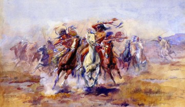 スー族とブラックフット族が出会うとき 1903年 チャールズ・マリオン・ラッセル アメリカ・インディアン Oil Paintings